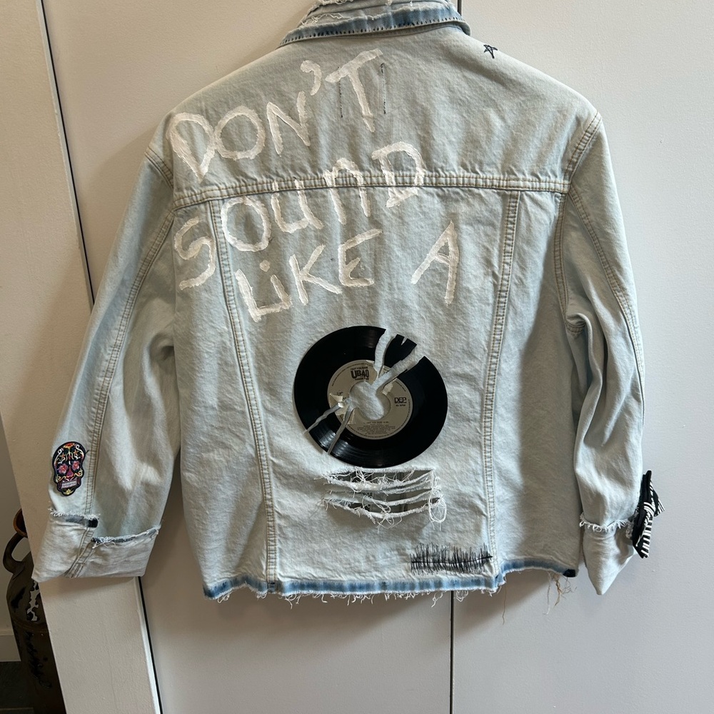 ASOS Light Blue Denim Jacket with Patchwork Accents - Picture 2 of 10